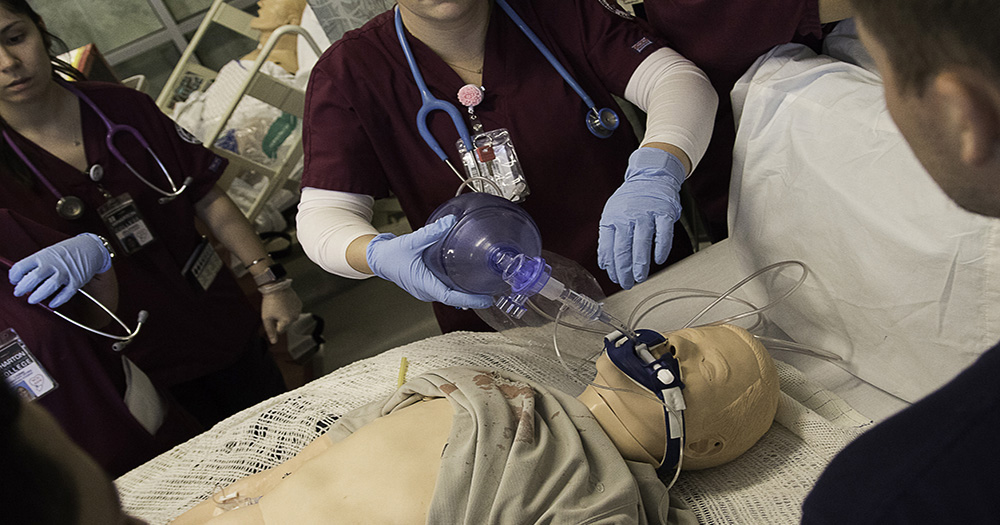 Nursing students in training